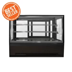 Επιτραπέζια ψυχόμενη πανοραμική βιτρίνα 2 Πόρτες συντήρησης με διπλά τζάμια 120lt LPS-600 Black / GN-660RT